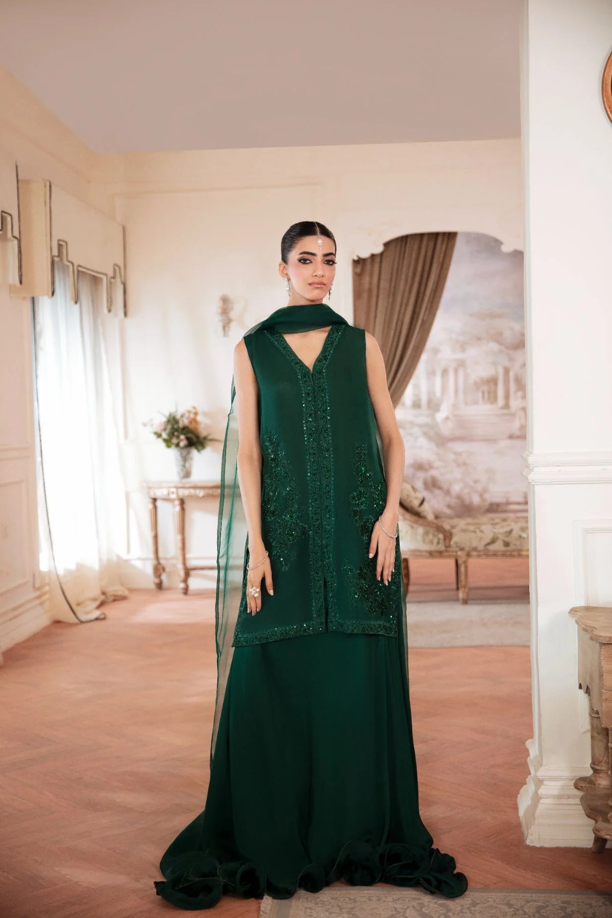 ATM26139 | Pakistani Designer 3 Piece Readymade Partywear Suit