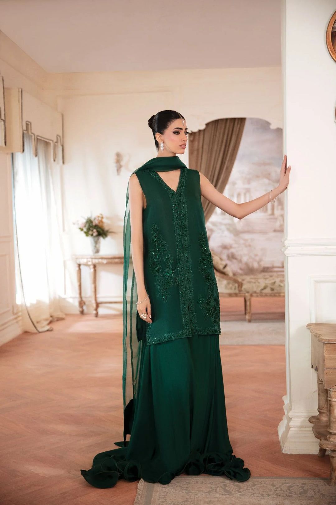 ATM26139 | Pakistani Designer 3 Piece Readymade Partywear Suit