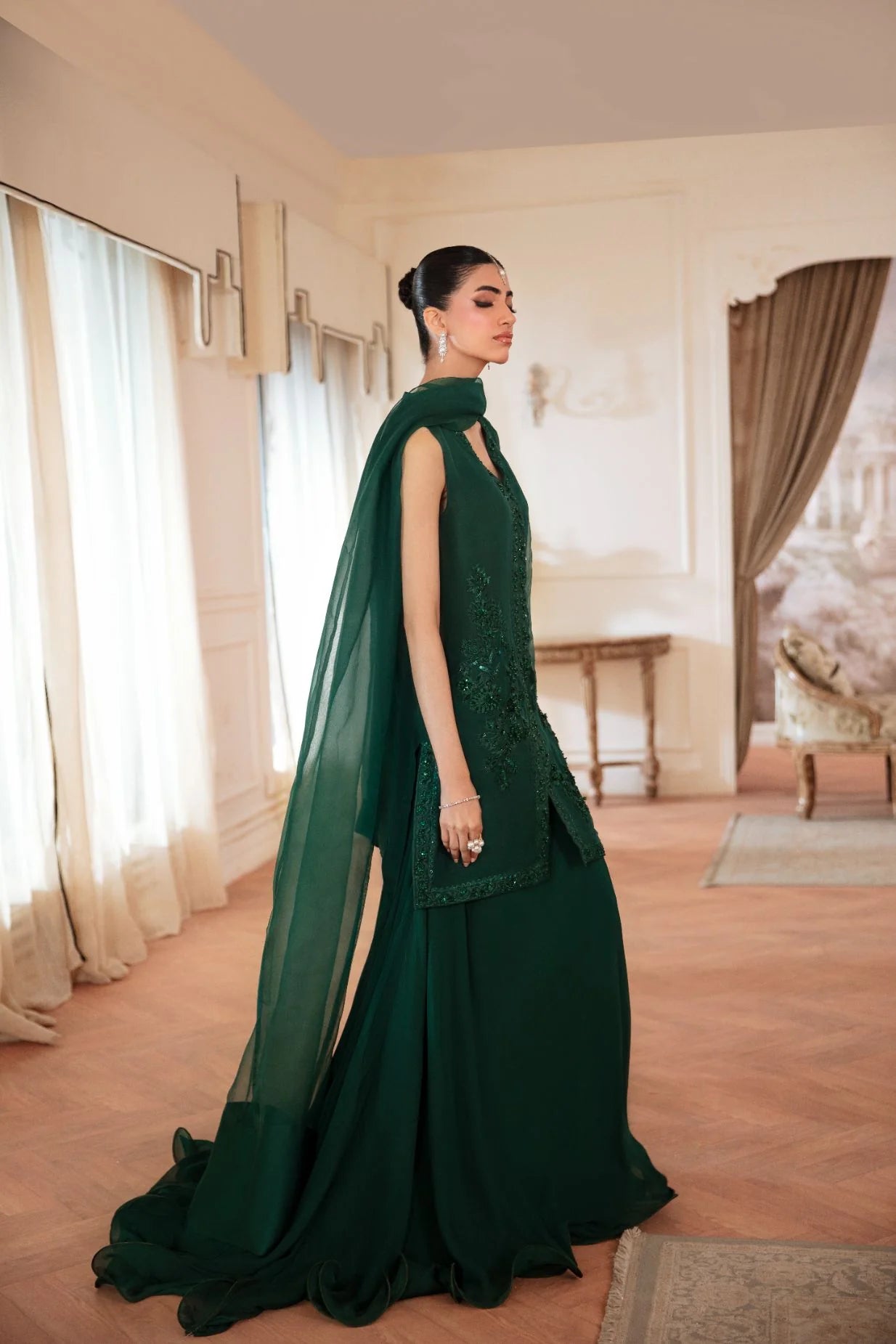ATM26139 | Pakistani Designer 3 Piece Readymade Partywear Suit