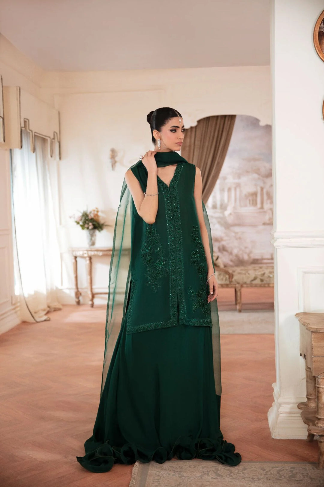 ATM26139 | Pakistani Designer 3 Piece Readymade Partywear Suit