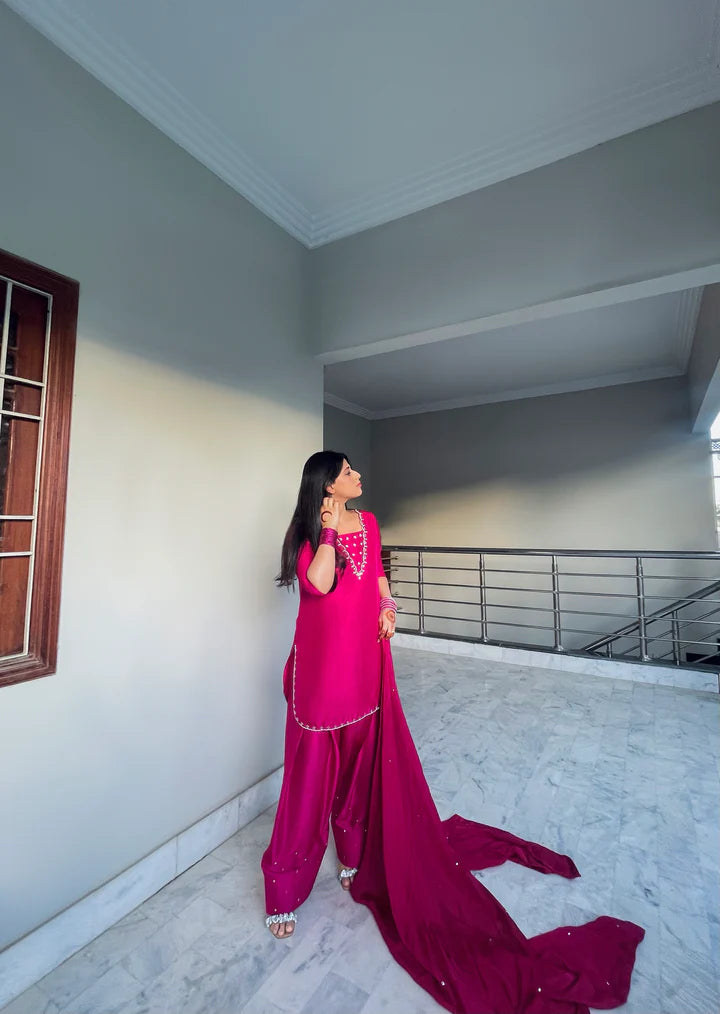 ATM26142 | Pakistani Designer 3 Piece Readymade Partywear Suit