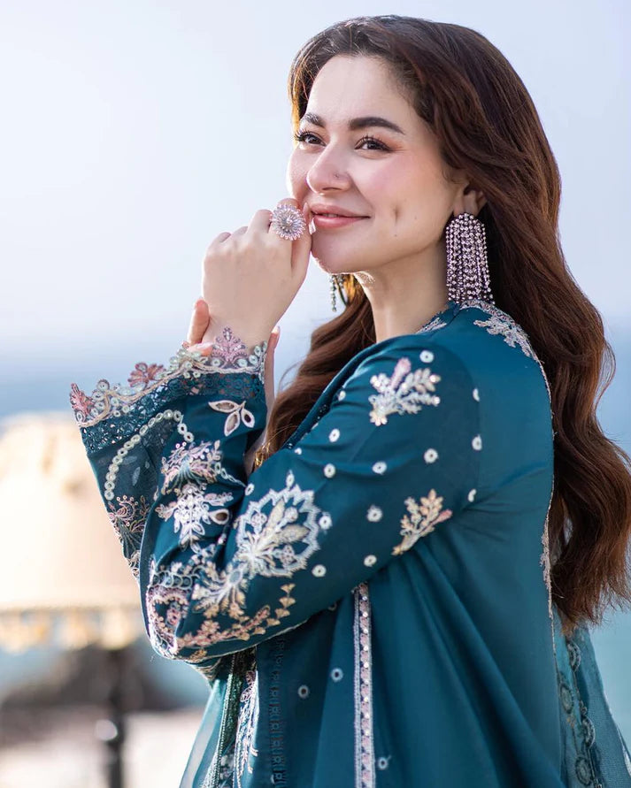 ATM26154 | Pakistani Designer Qalamkar Inspired Ready To Wear Luxury Lawn 3 Piece Suit