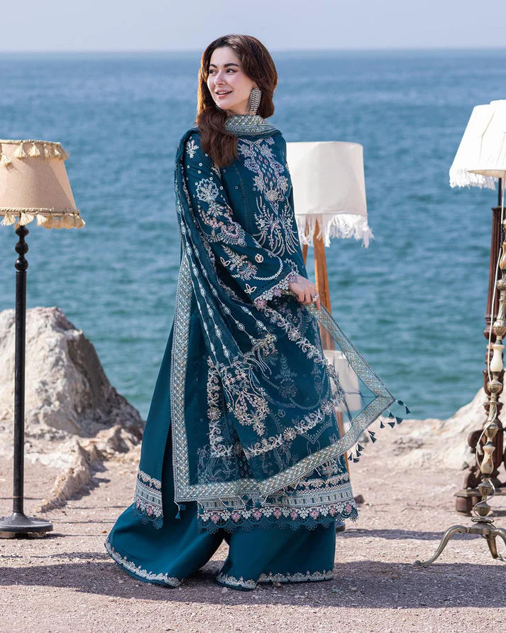ATM26154 | Pakistani Designer Qalamkar Inspired Ready To Wear Luxury Lawn 3 Piece Suit