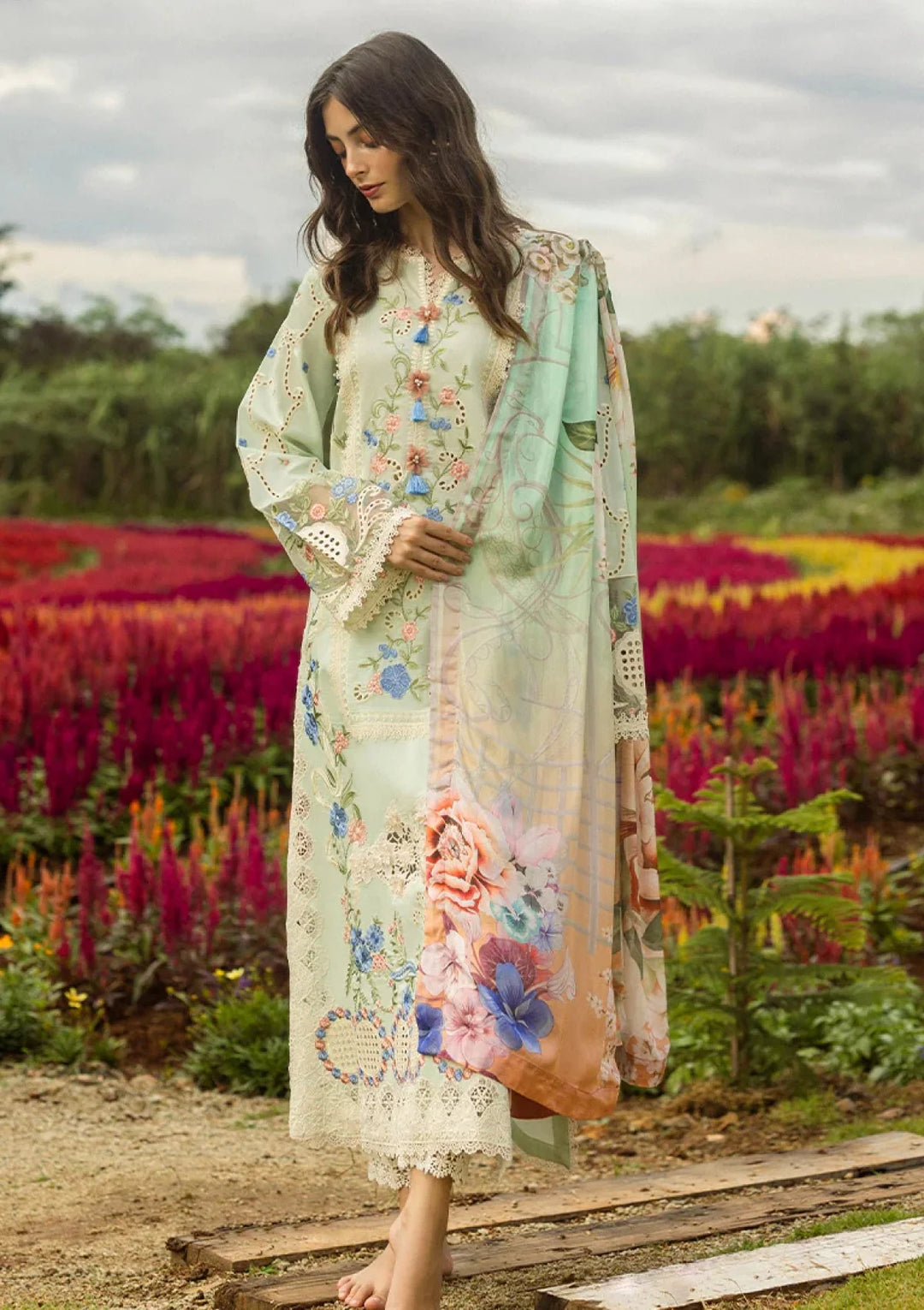 ATM26161 | Pakistani Designer Mushq Inspired Ready To Wear Luxury Lawn 3 Piece Suit