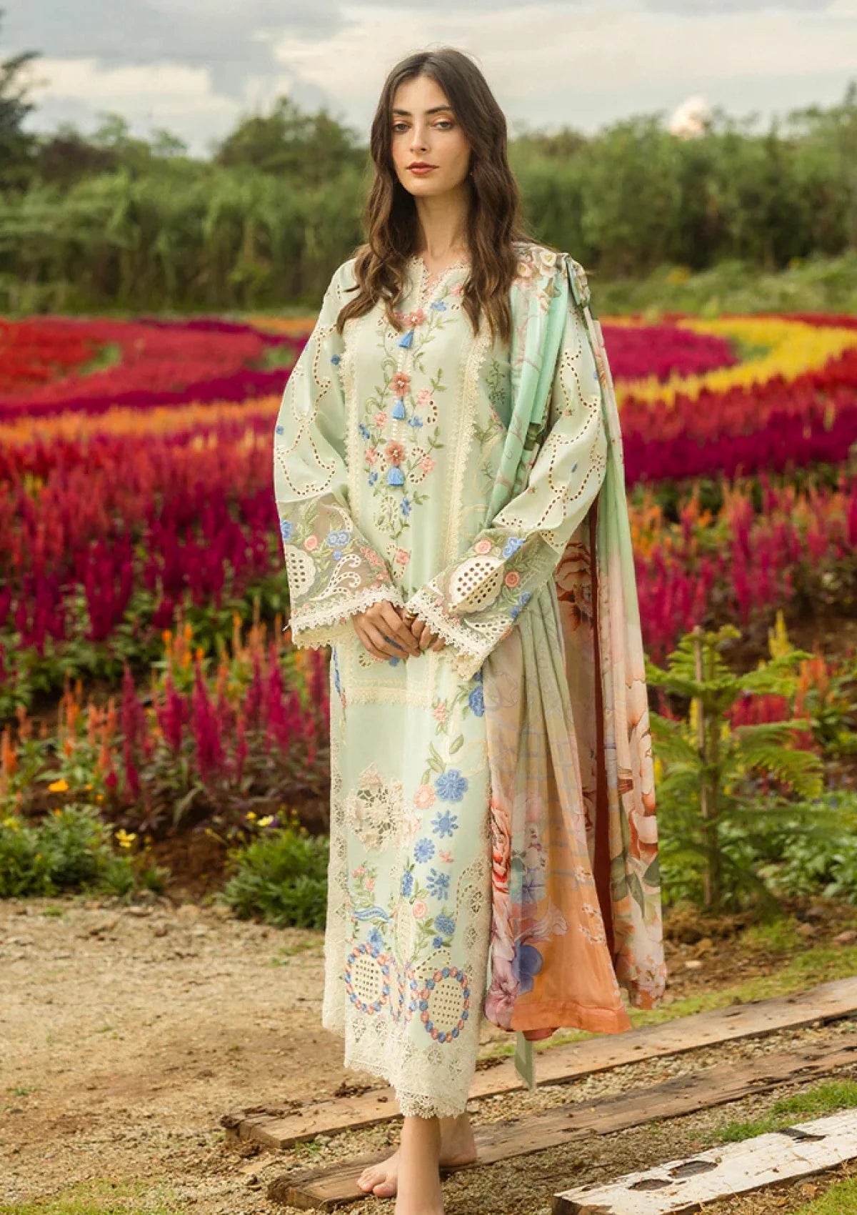 ATM26161 | Pakistani Designer Mushq Inspired Ready To Wear Luxury Lawn 3 Piece Suit