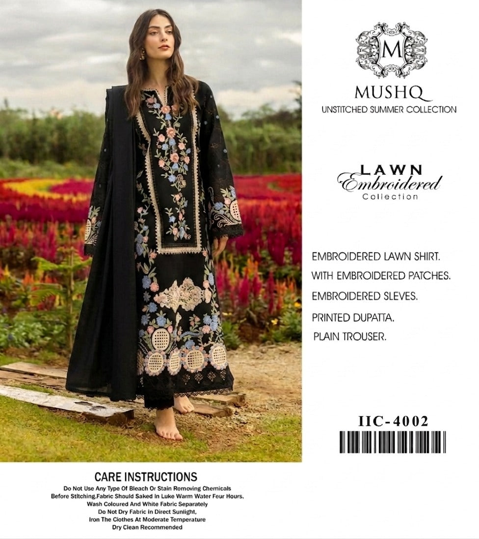 ATM26162 | Pakistani Designer Mushq Inspired Ready To Wear Luxury Lawn 3 Piece Suit