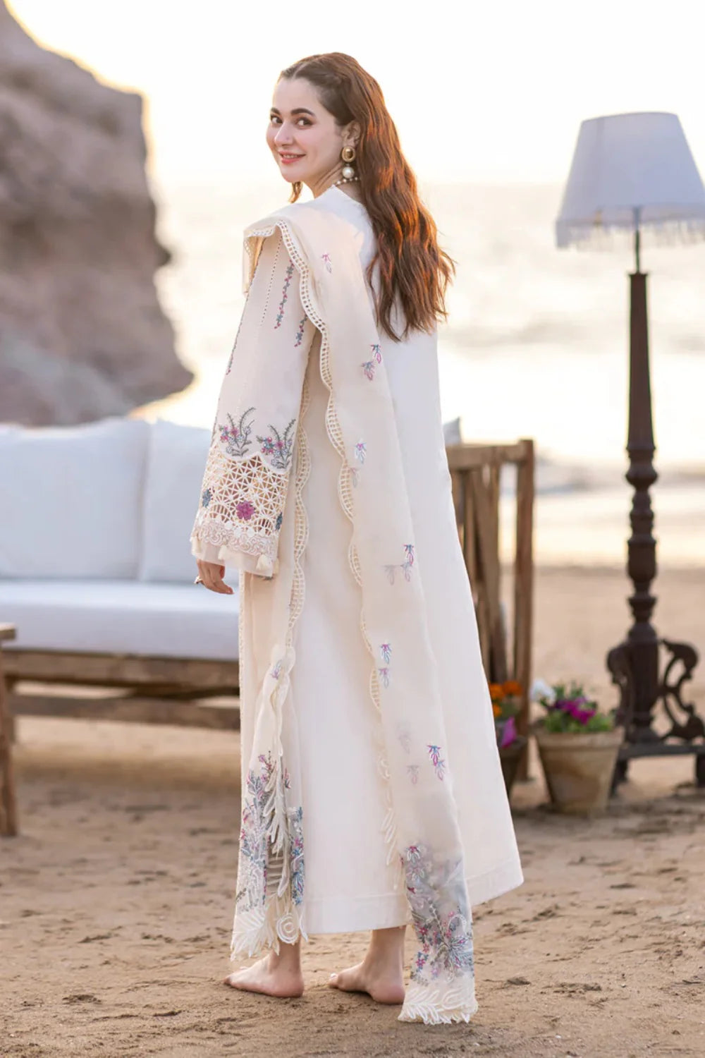 ATM26163 | Pakistani Designer Qalamkar Inspired Ready To Wear Luxury Lawn 3 Piece Suit