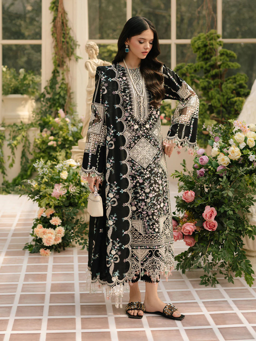 ATM26164 | Pakistani Designer Bin Ilyas Inspired Ready To Wear Luxury Lawn 3 Piece Suit