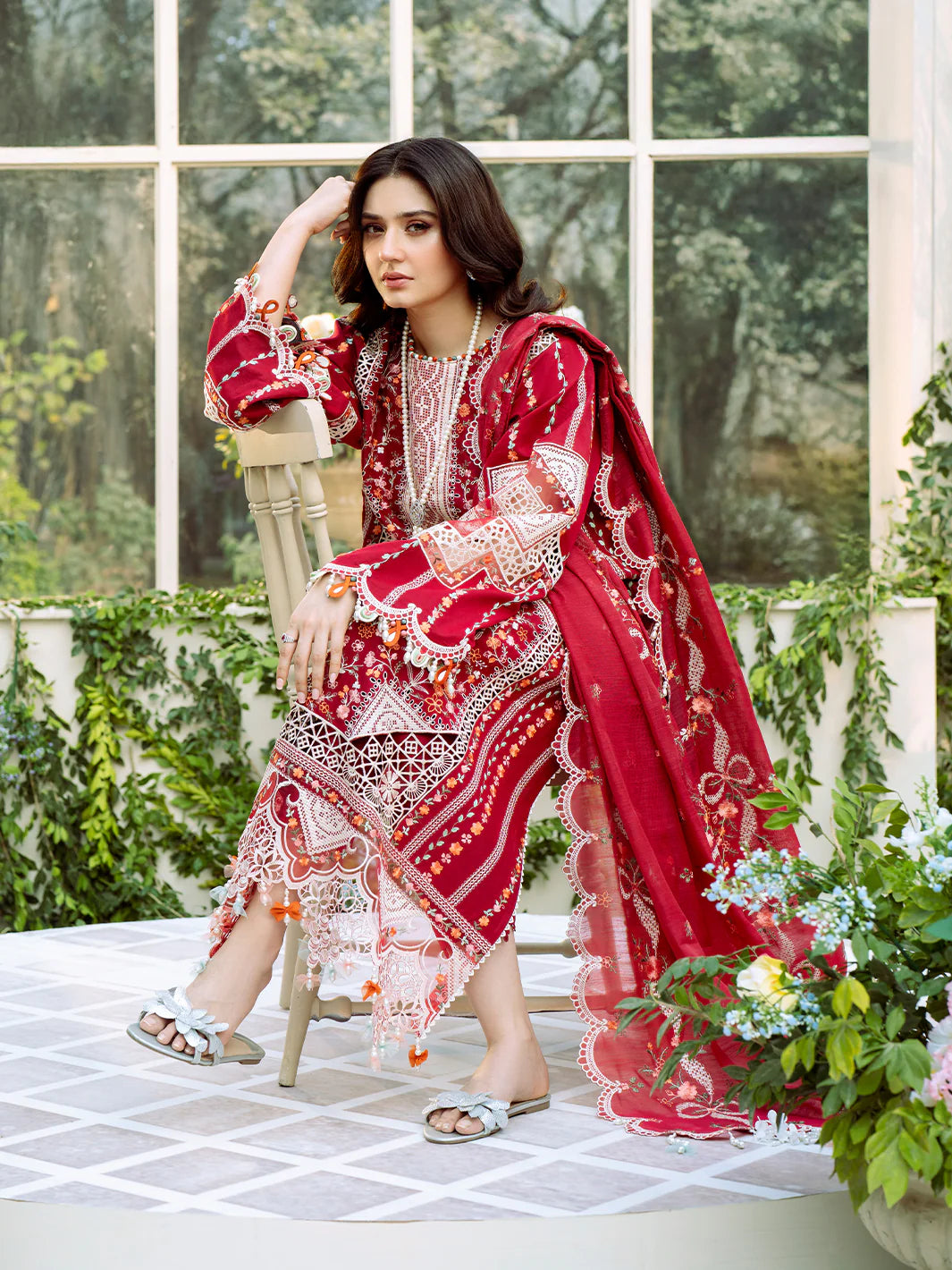 ATM26165 | Pakistani Designer Bin Ilyas Inspired Ready To Wear Luxury Lawn 3 Piece Suit