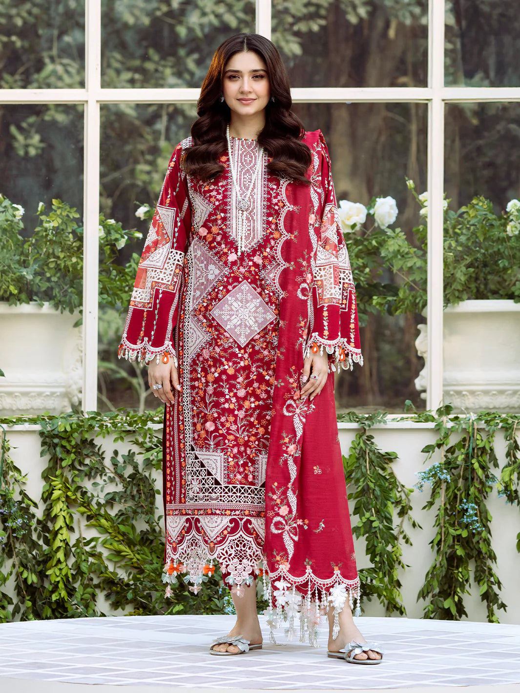 ATM26165 | Pakistani Designer Bin Ilyas Inspired Ready To Wear Luxury Lawn 3 Piece Suit