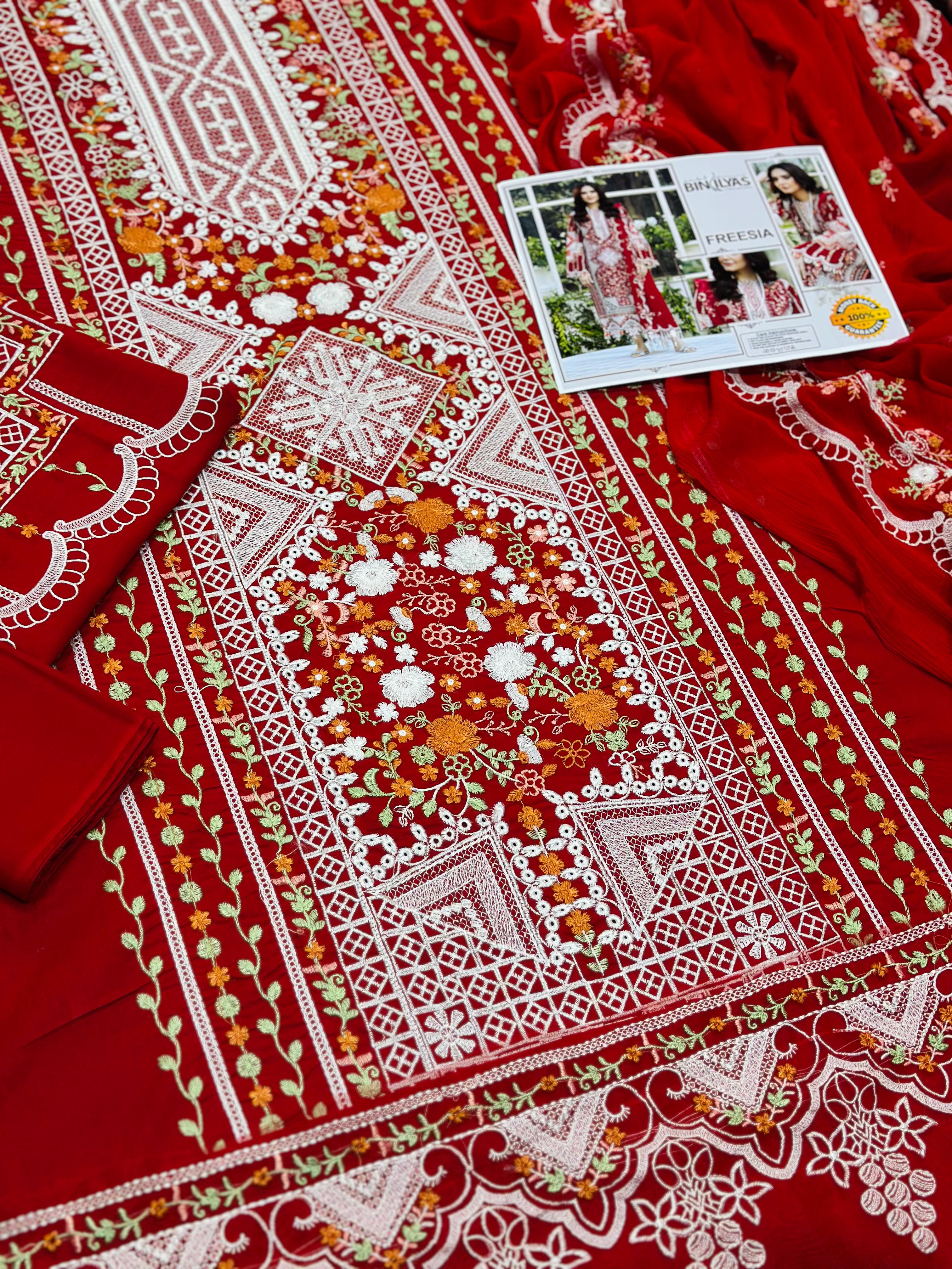 ATM26165 | Pakistani Designer Bin Ilyas Inspired Ready To Wear Luxury Lawn 3 Piece Suit