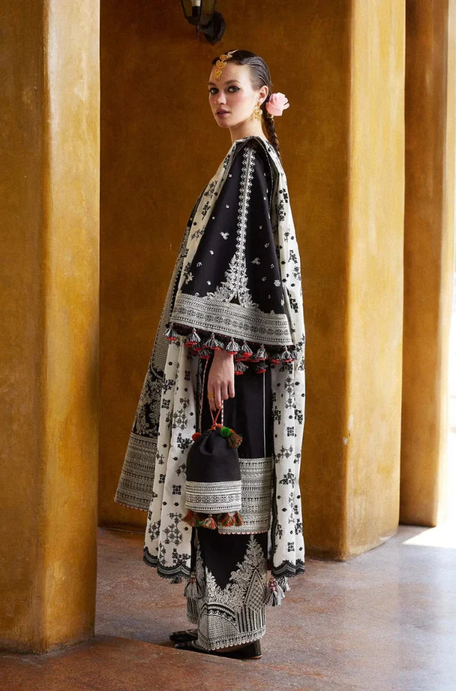 ATM26167 | Pakistani Designer Hussain Rehar Inspired Ready To Wear Luxury Lawn 3 Piece Suit