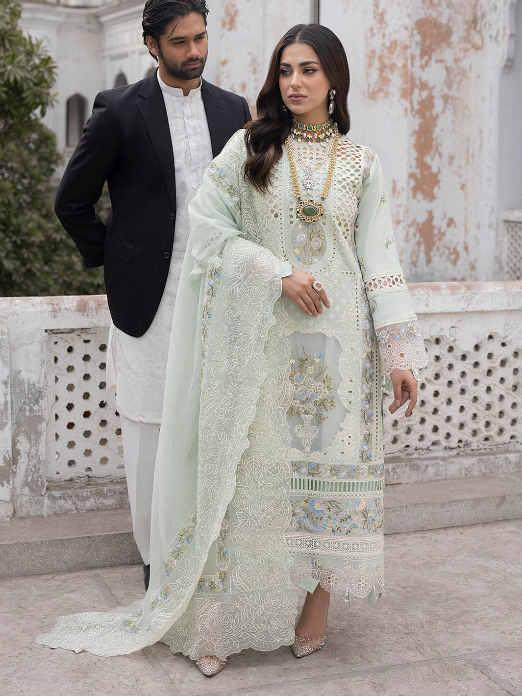 ATM26168 | Pakistani Designer Mahnur Inspired Ready To Wear Luxury Lawn 3 Piece Suit