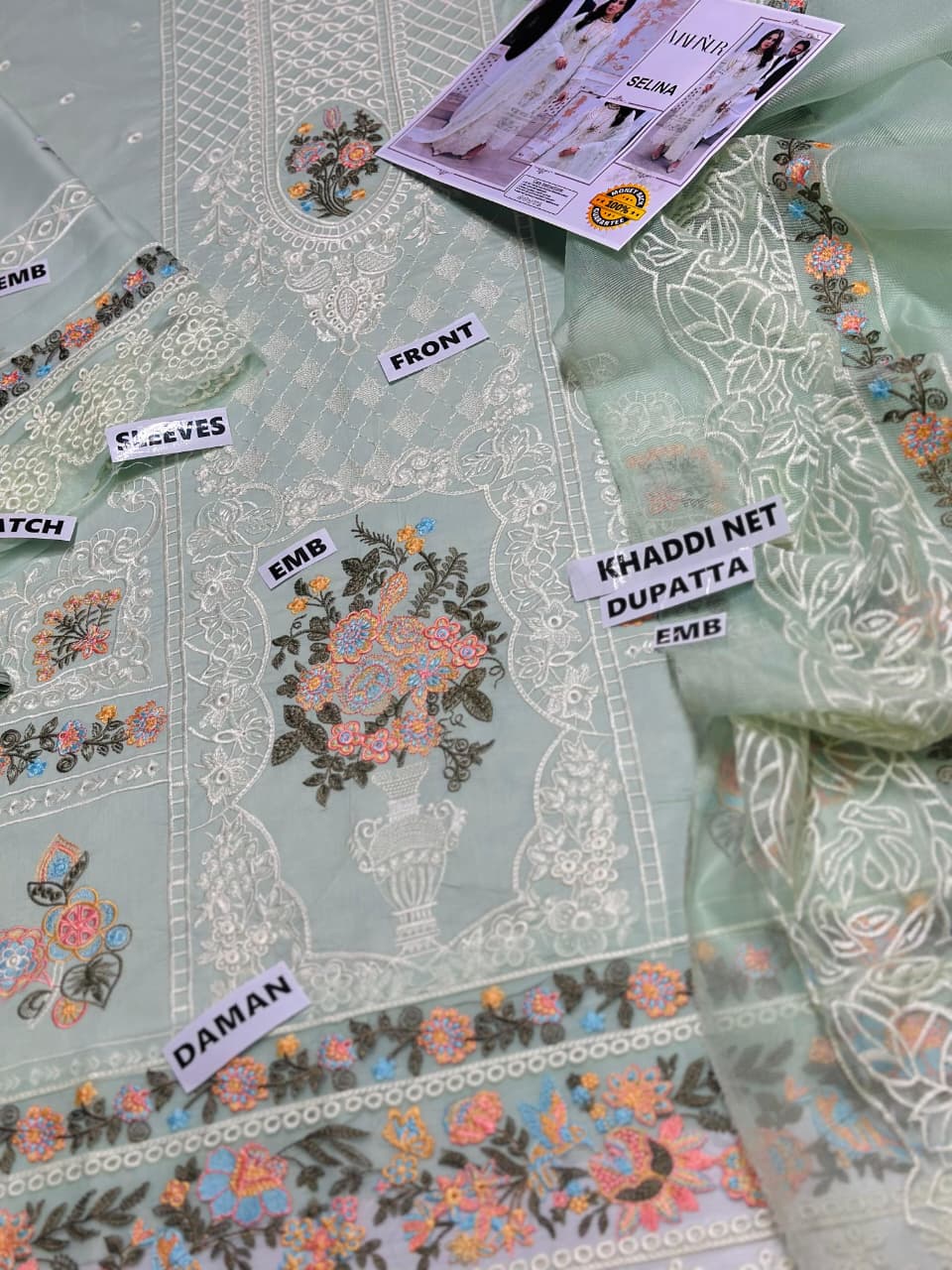 ATM26168 | Pakistani Designer Mahnur Inspired Ready To Wear Luxury Lawn 3 Piece Suit