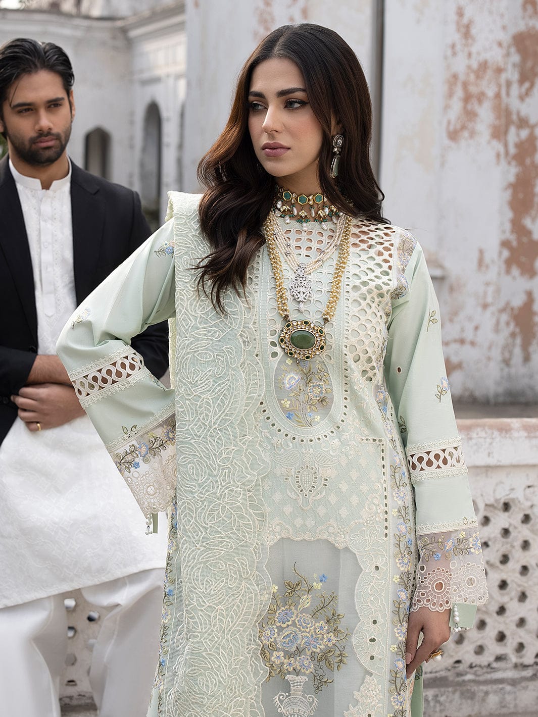 ATM26168 | Pakistani Designer Mahnur Inspired Ready To Wear Luxury Lawn 3 Piece Suit