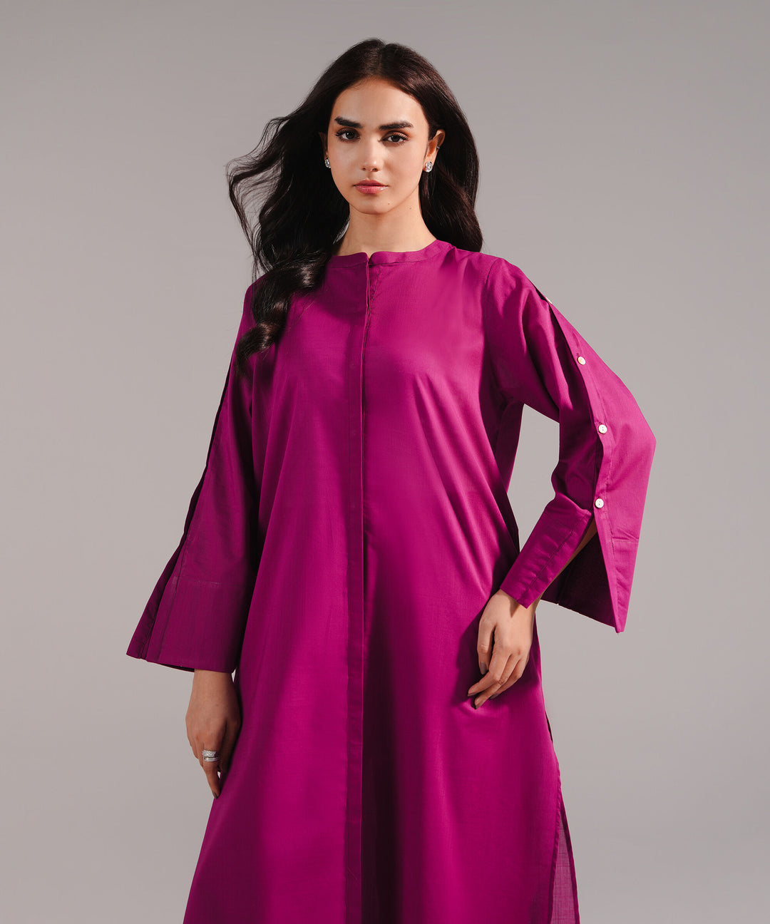 ATM26185 | Pakistani Designer Sapphire Solid Purple Stitched 2PC Lawn Co-Ord Set