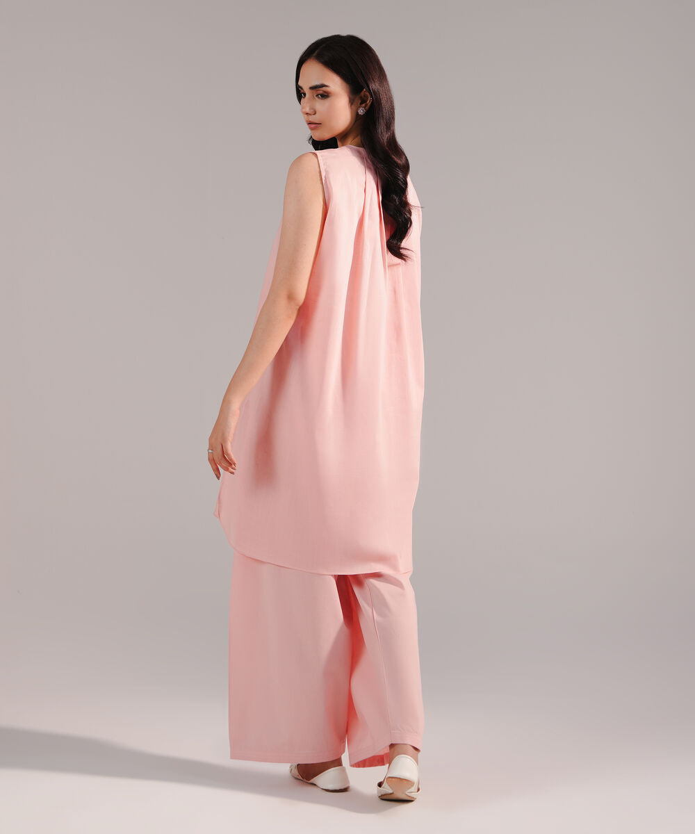 ATM26186 | Pakistani Designer Sapphire Solid Pink Stitched 2PC Lawn Co-Ord Set