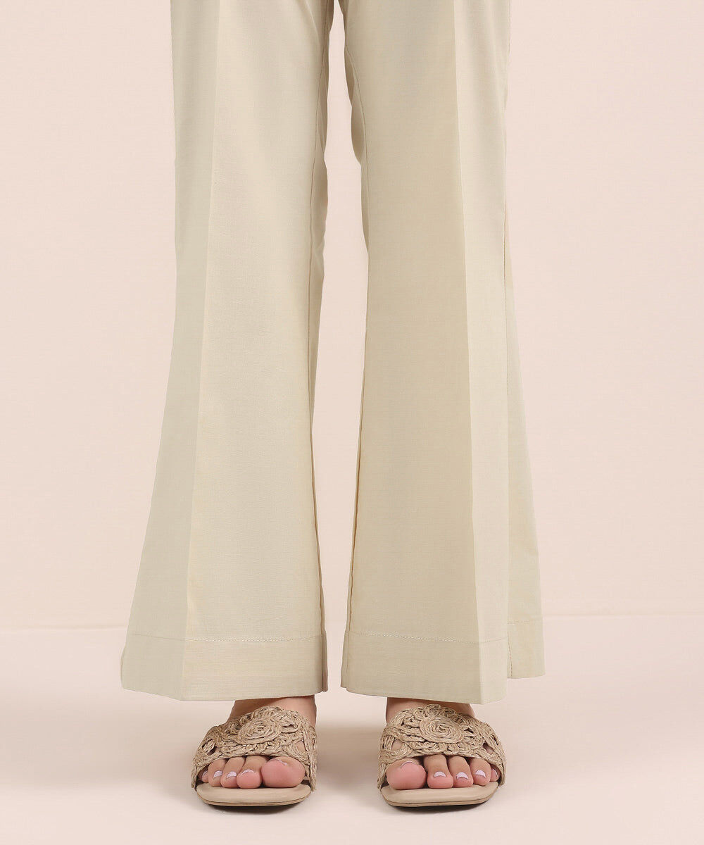 ATM26198 | Solid Cotton Boot-Cut Pant