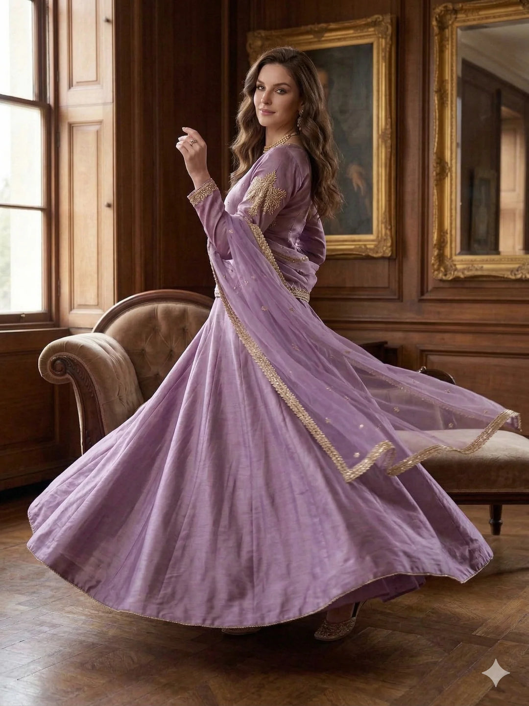 ATM26212 | Pakistani Designer's  Lavender Lehenga Choli
