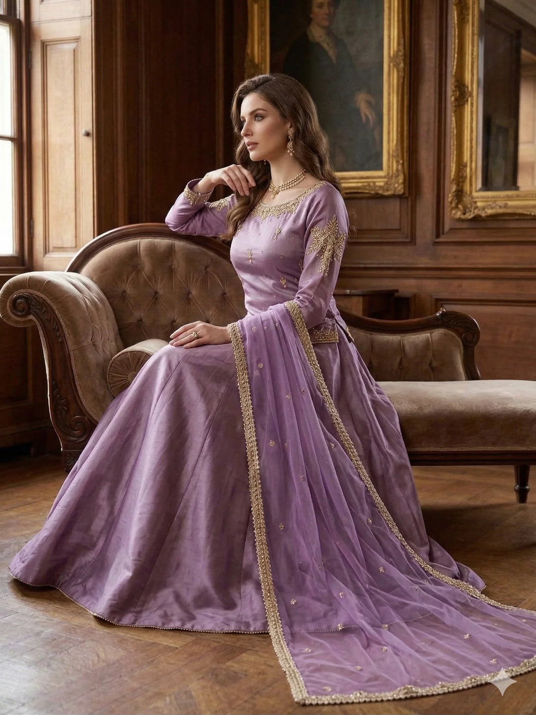ATM26212 | Pakistani Designer's  Lavender Lehenga Choli