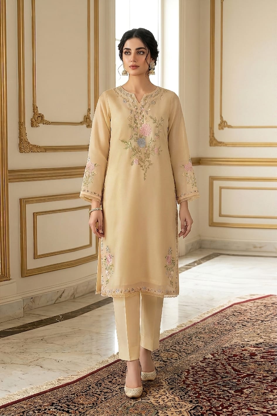 ATM26227 | Pakistani Designer Agha Noor Inspired Ready To Wear Luxury Lawn 2 Piece Suit