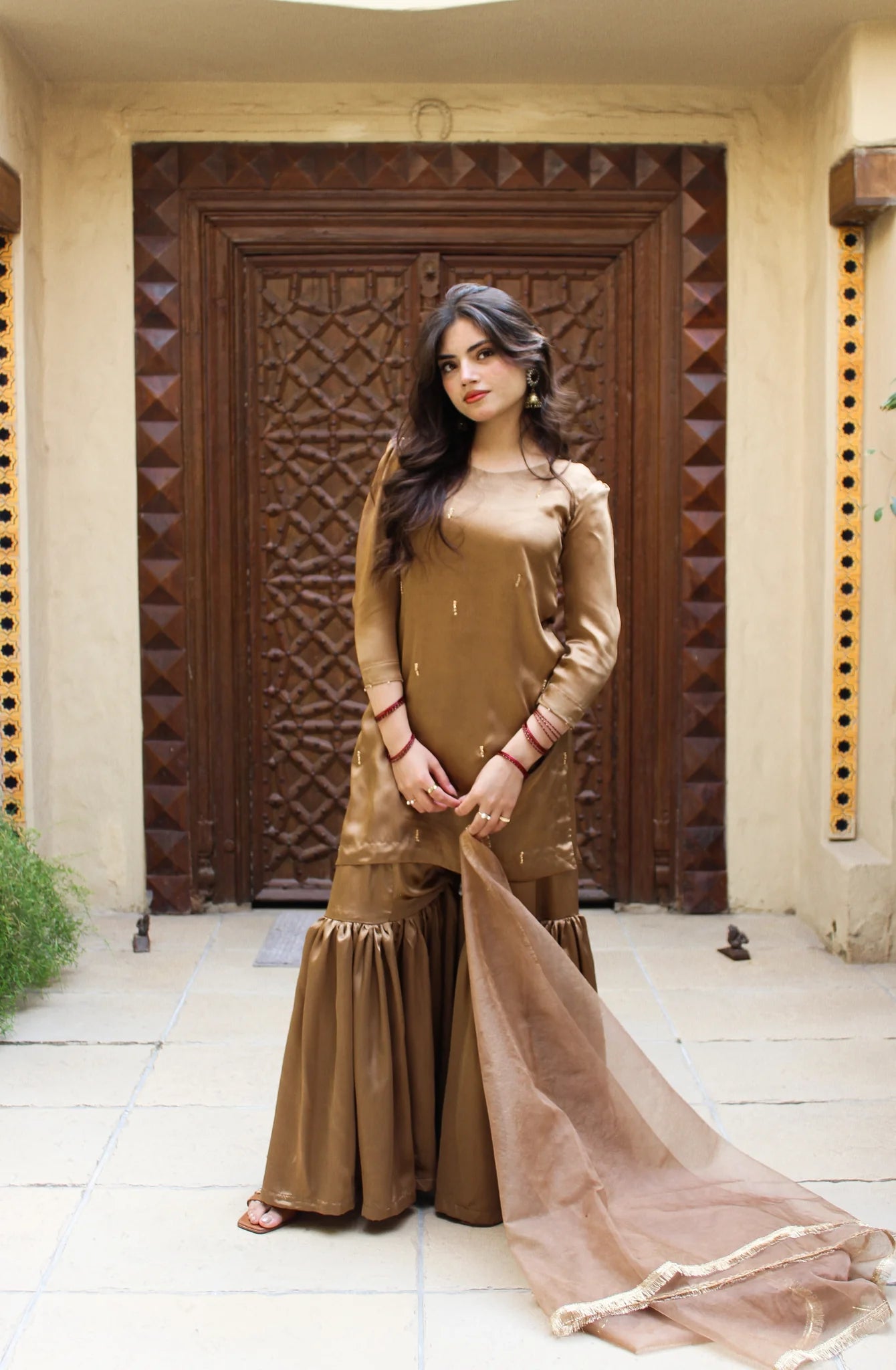 ATM26258 | Pakistani Designer's Sitara - Silk Gharara Set