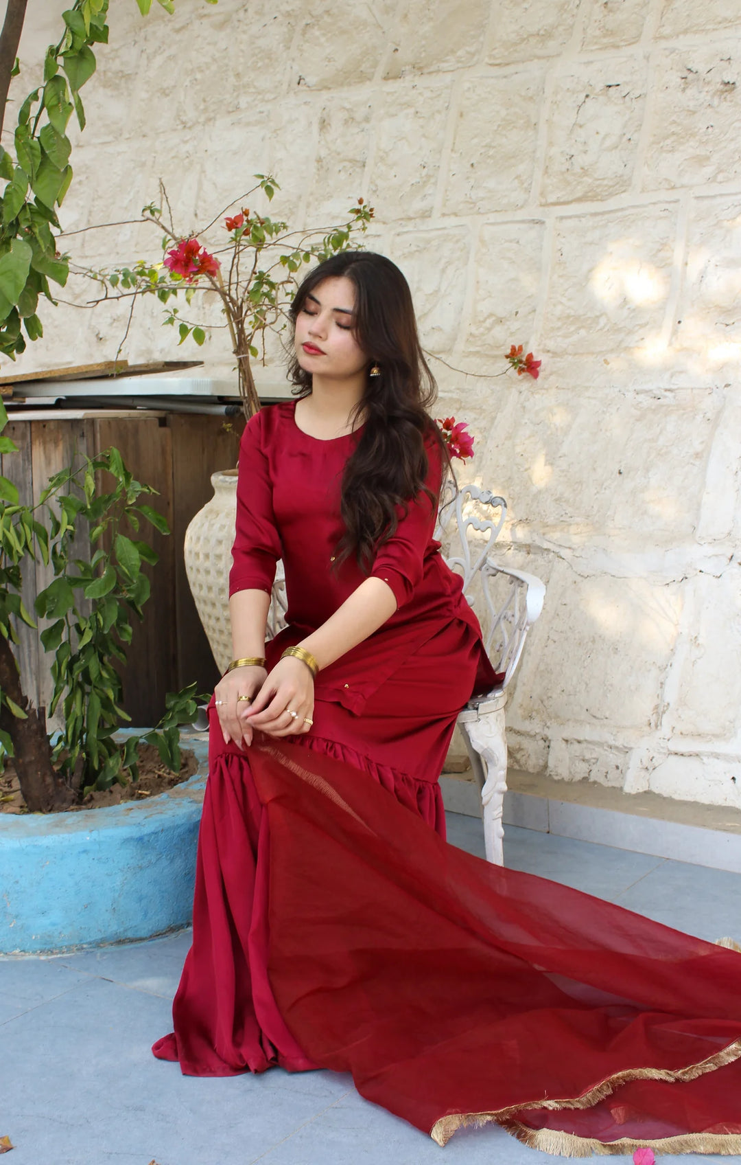 ATM26259 | Pakistani Designer's Hania - Silk Gharara Set