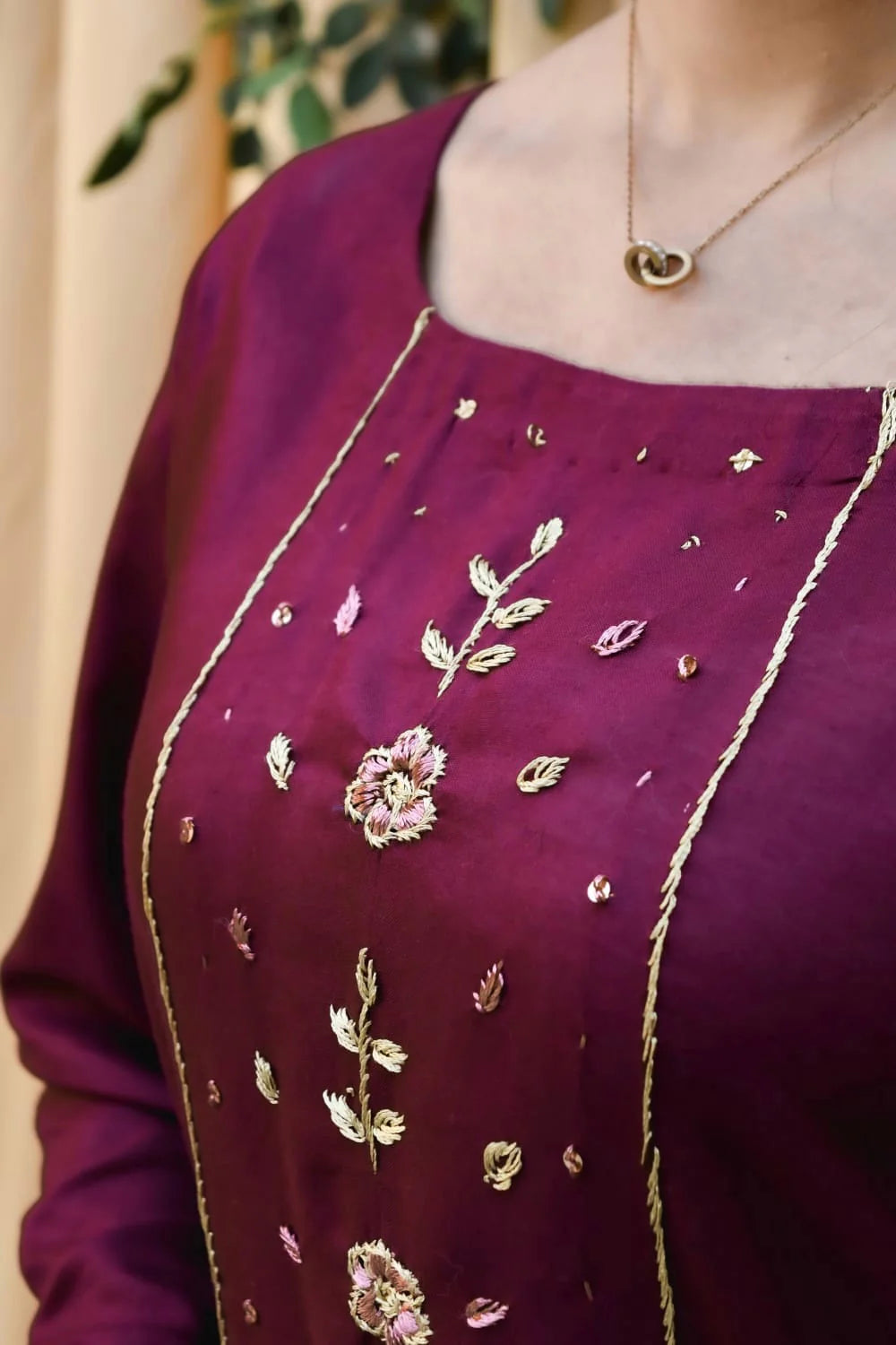 ATM26260 | Pakistani Designer's Nayab 2Pc, Embroidered Gharara Set