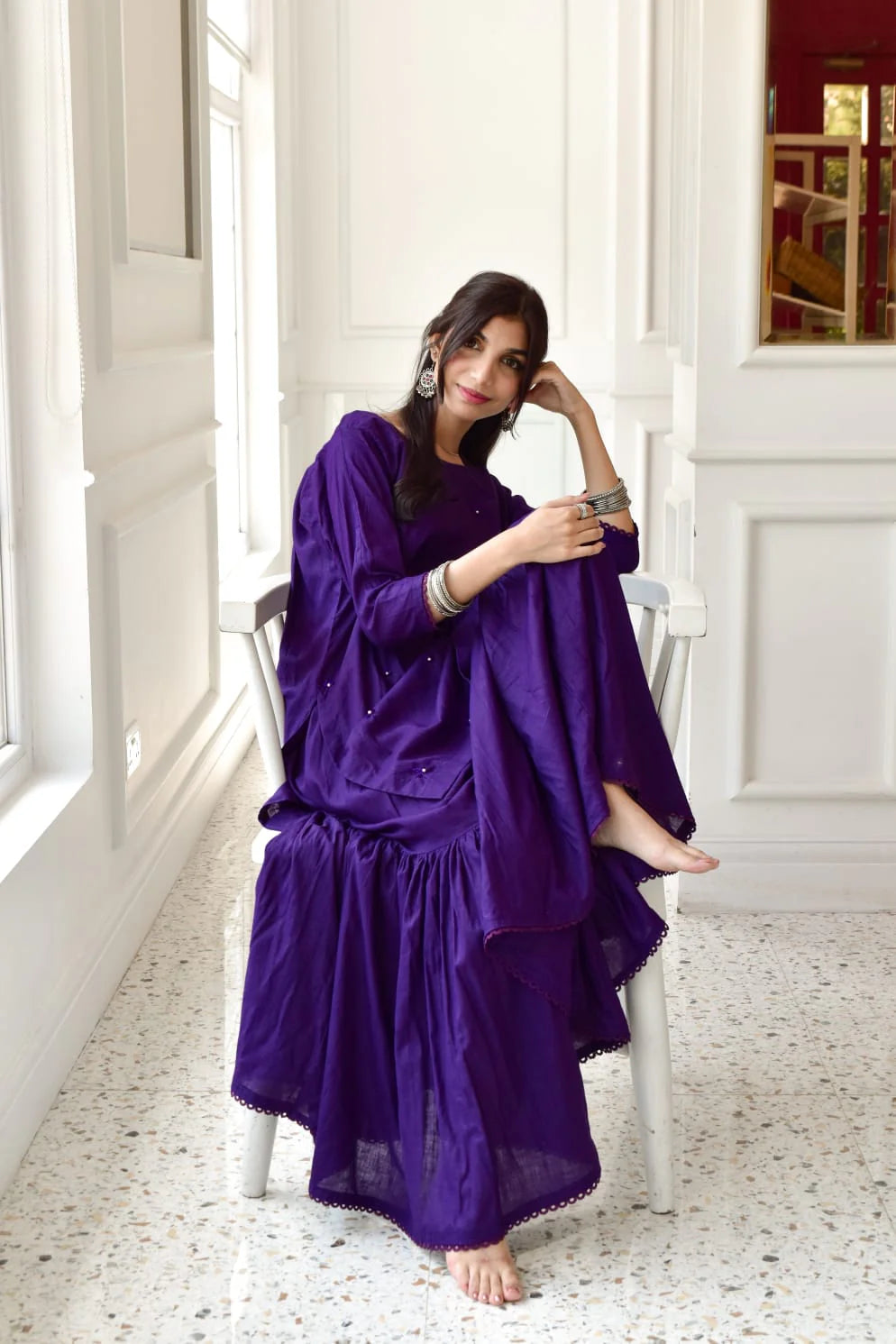 ATM26264 | Pakistani Designer's Ivy 2PC Embroidered Gharara Set