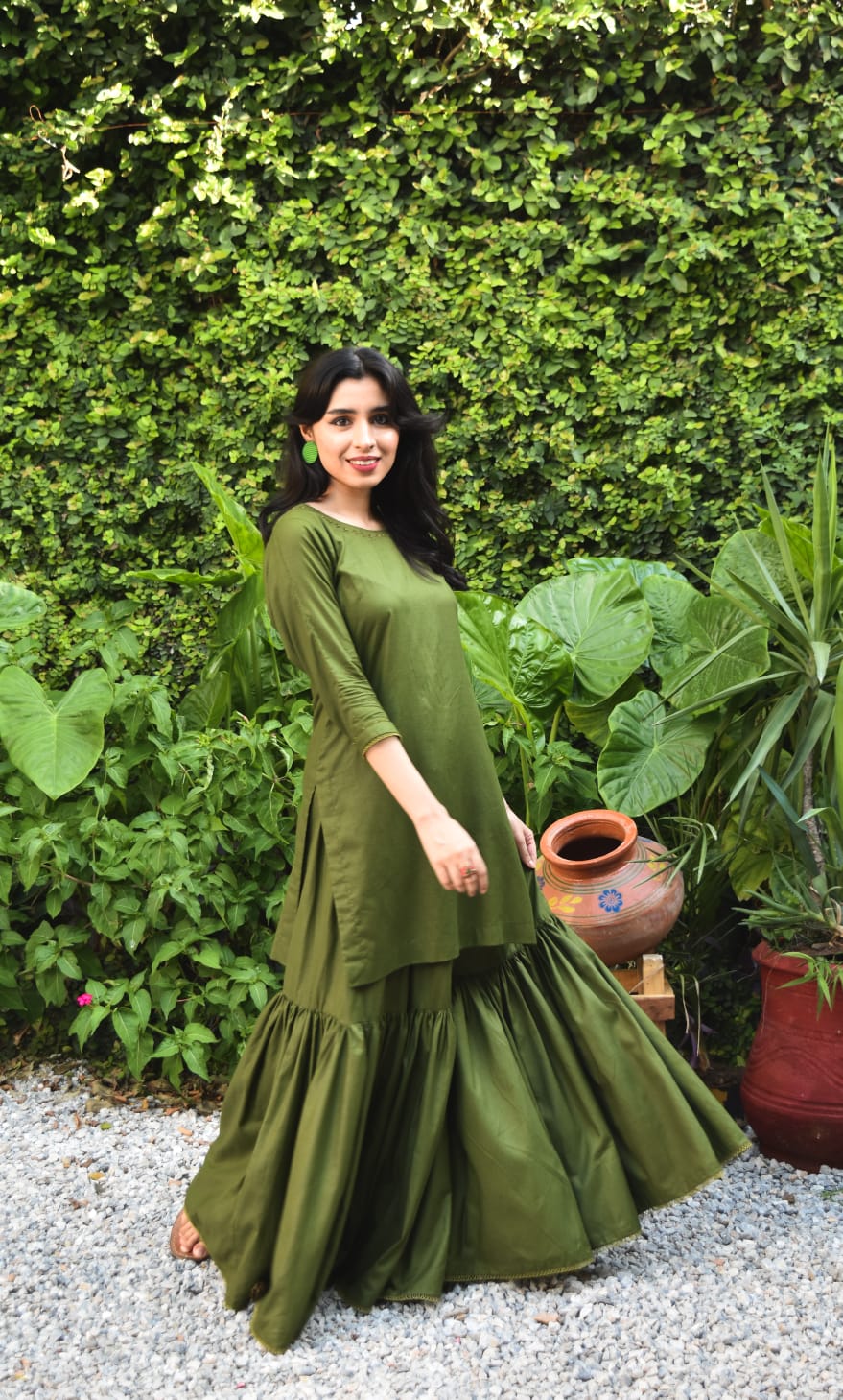 ATM26265 | Pakistani Designer's Tehzeeb 2PC Embroidered Gharara Set