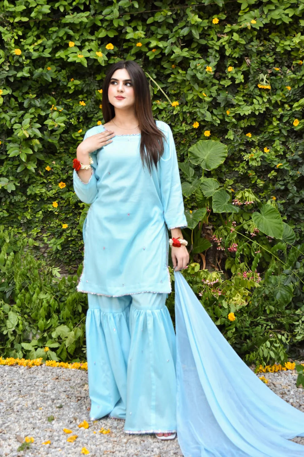 ATM26266 | Pakistani Designer's Barfi Embroidered Gharara Set