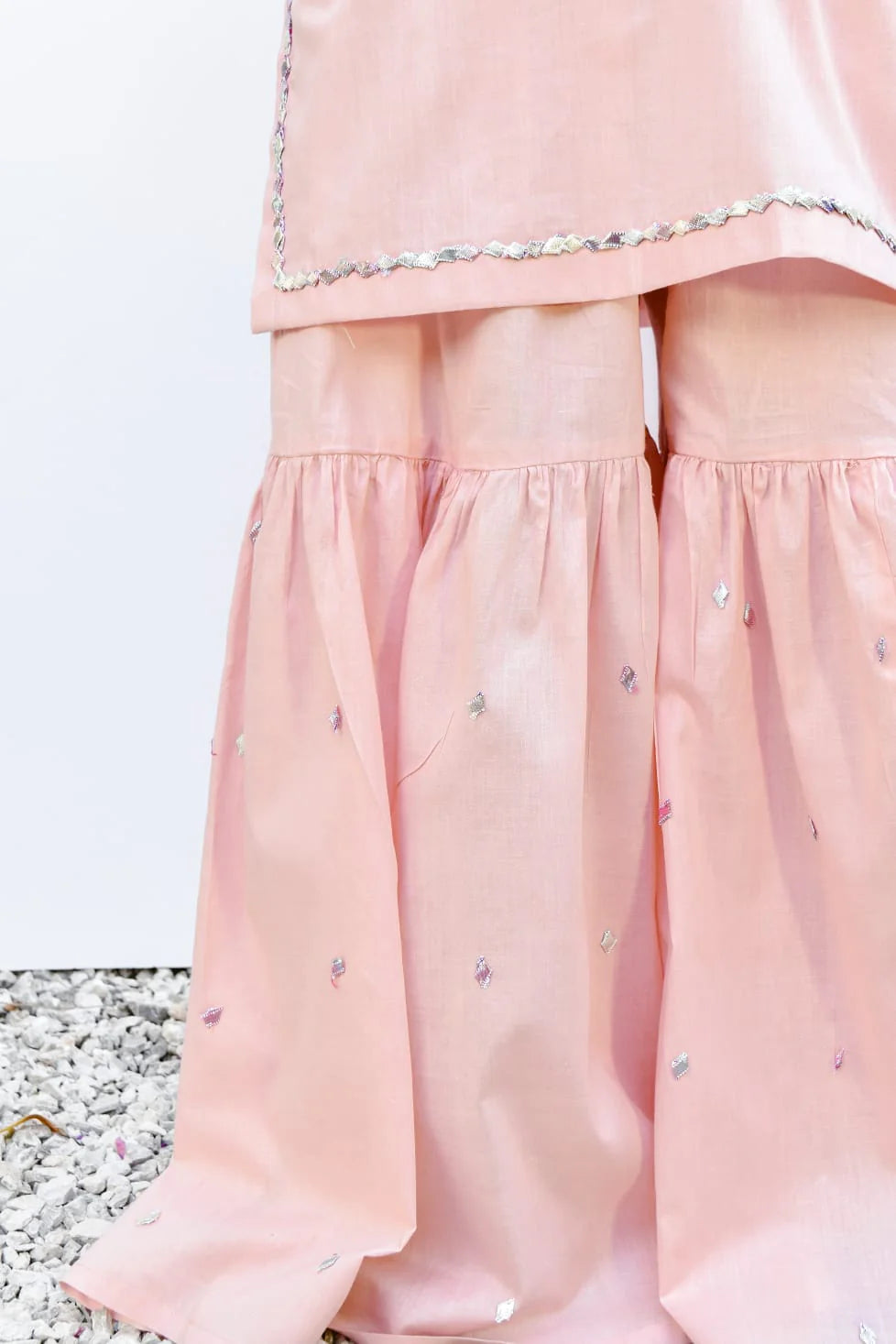 ATM26267 | Pakistani Designer's Mirha Embroidered Gharara Set
