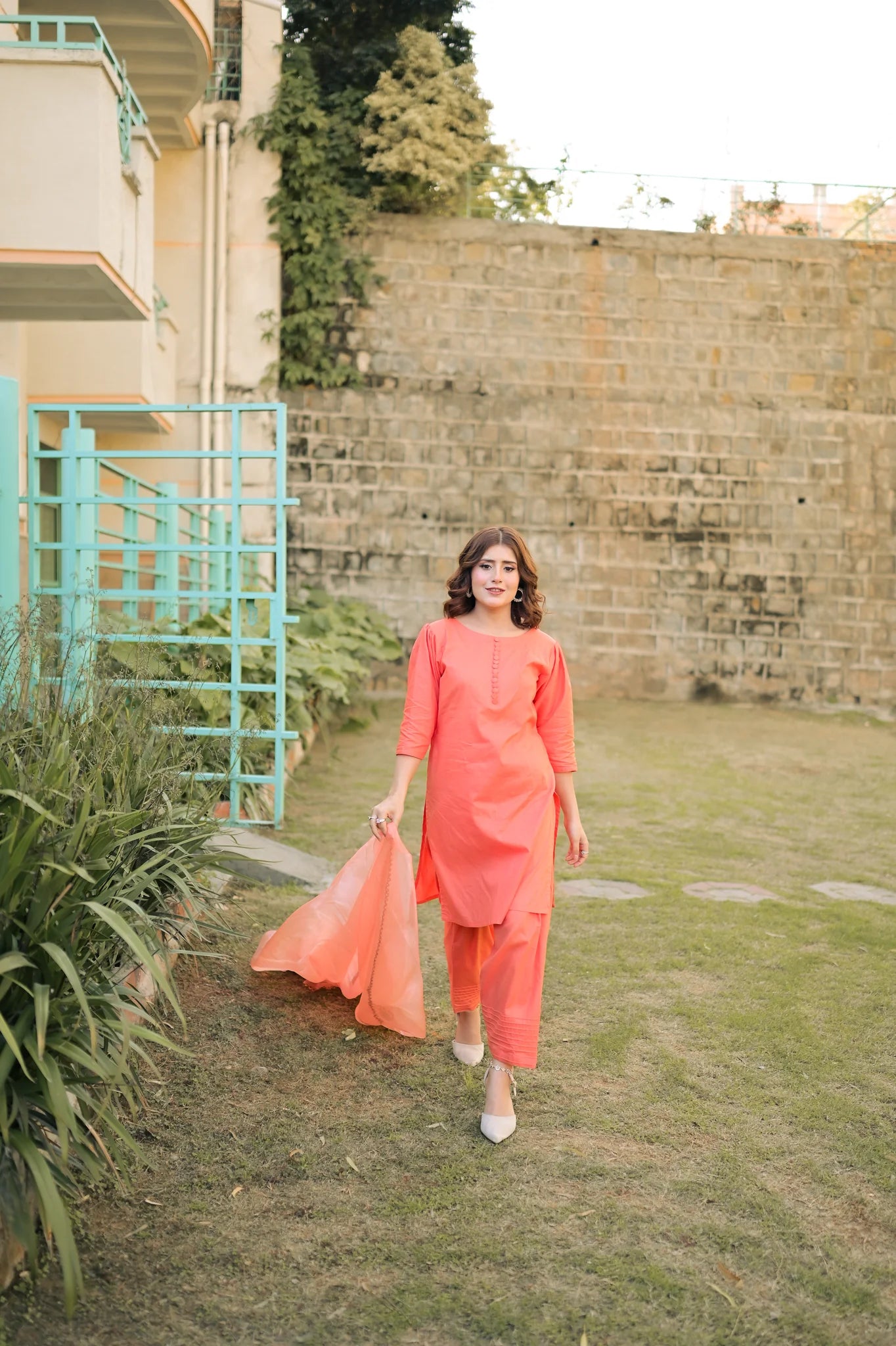 ATM26271 | Pakistani Designer's Hadiya - Farshi Shalwar Suit