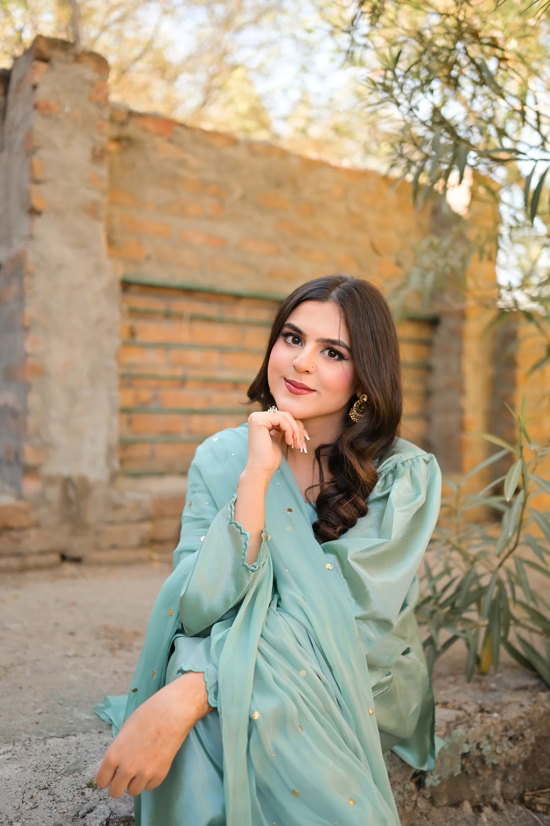 ATM26276 | Pakistani Designer's Drizzle Farshi Shalwar Suit