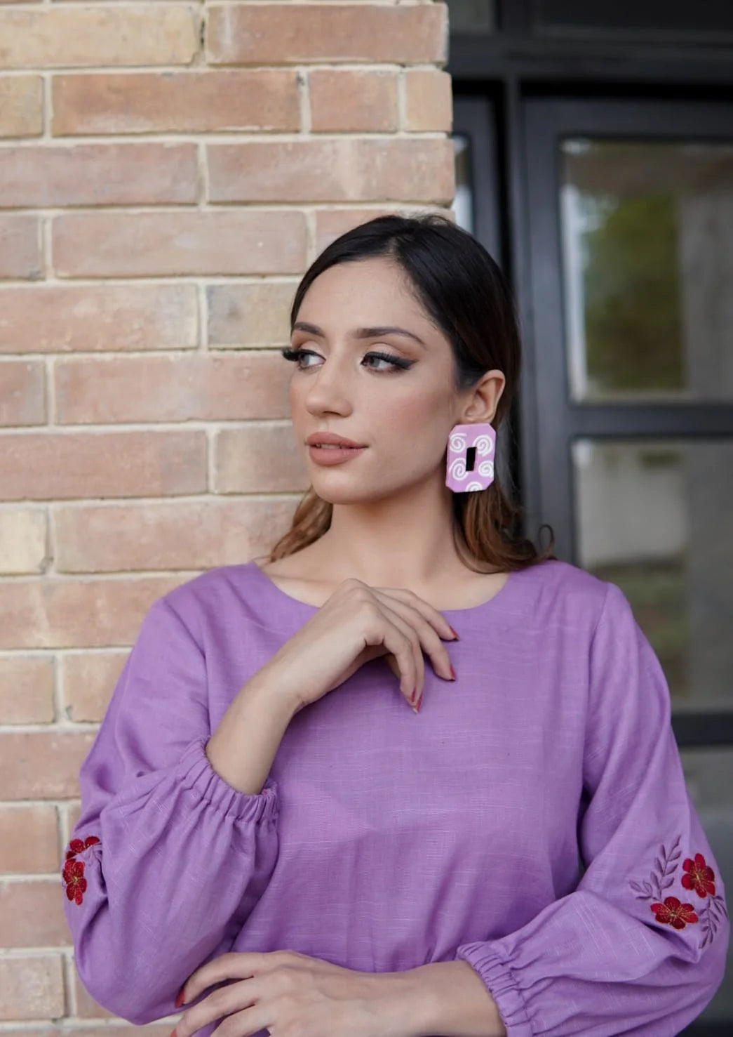 ATM26285 | Pakistani Designer's Lilay 2PC Embroidered Readymade Suit