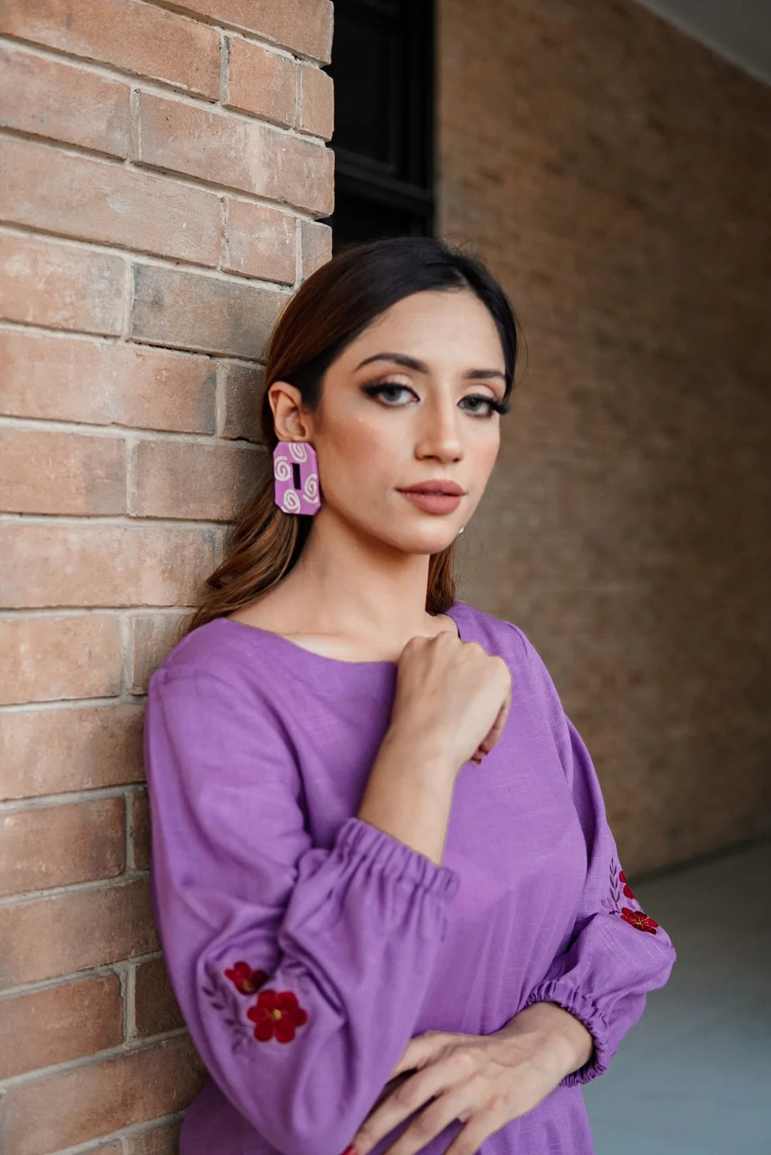 ATM26285 | Pakistani Designer's Lilay 2PC Embroidered Readymade Suit