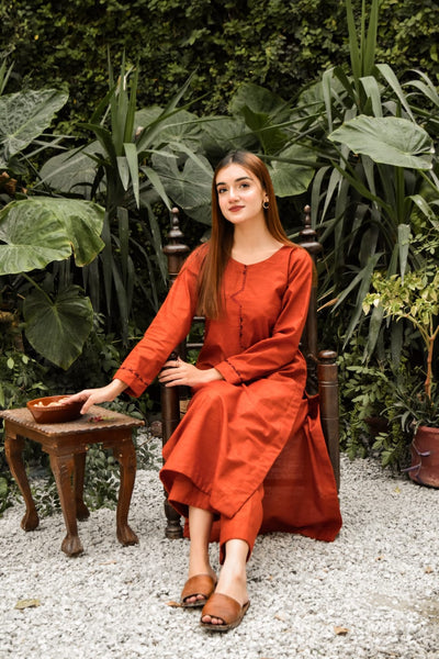 ATM26286 | Pakistani Designer's  2PC Embroidered Readymade Suit