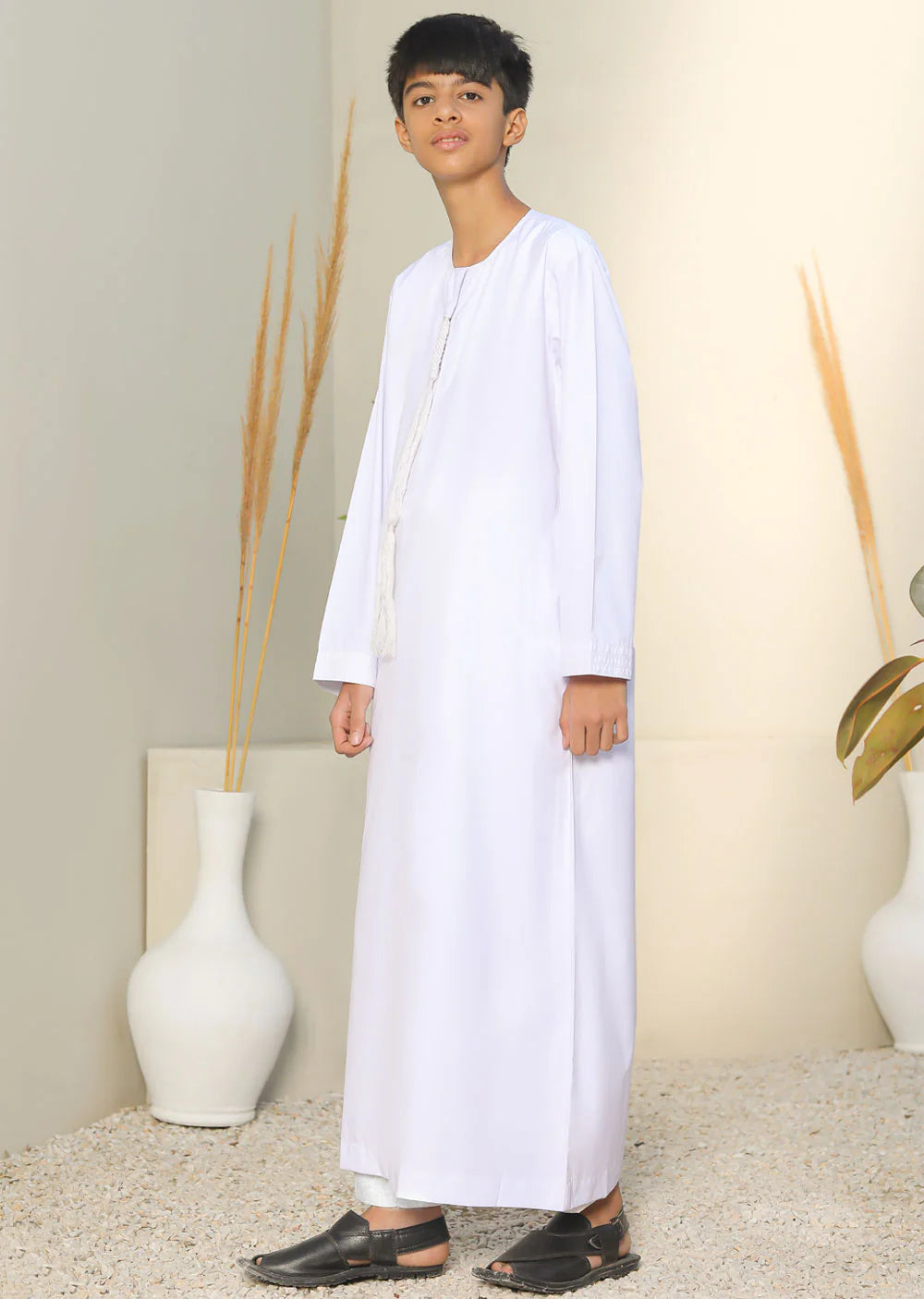 ATM26296 | Mens/Boys Omani Style White Thobe