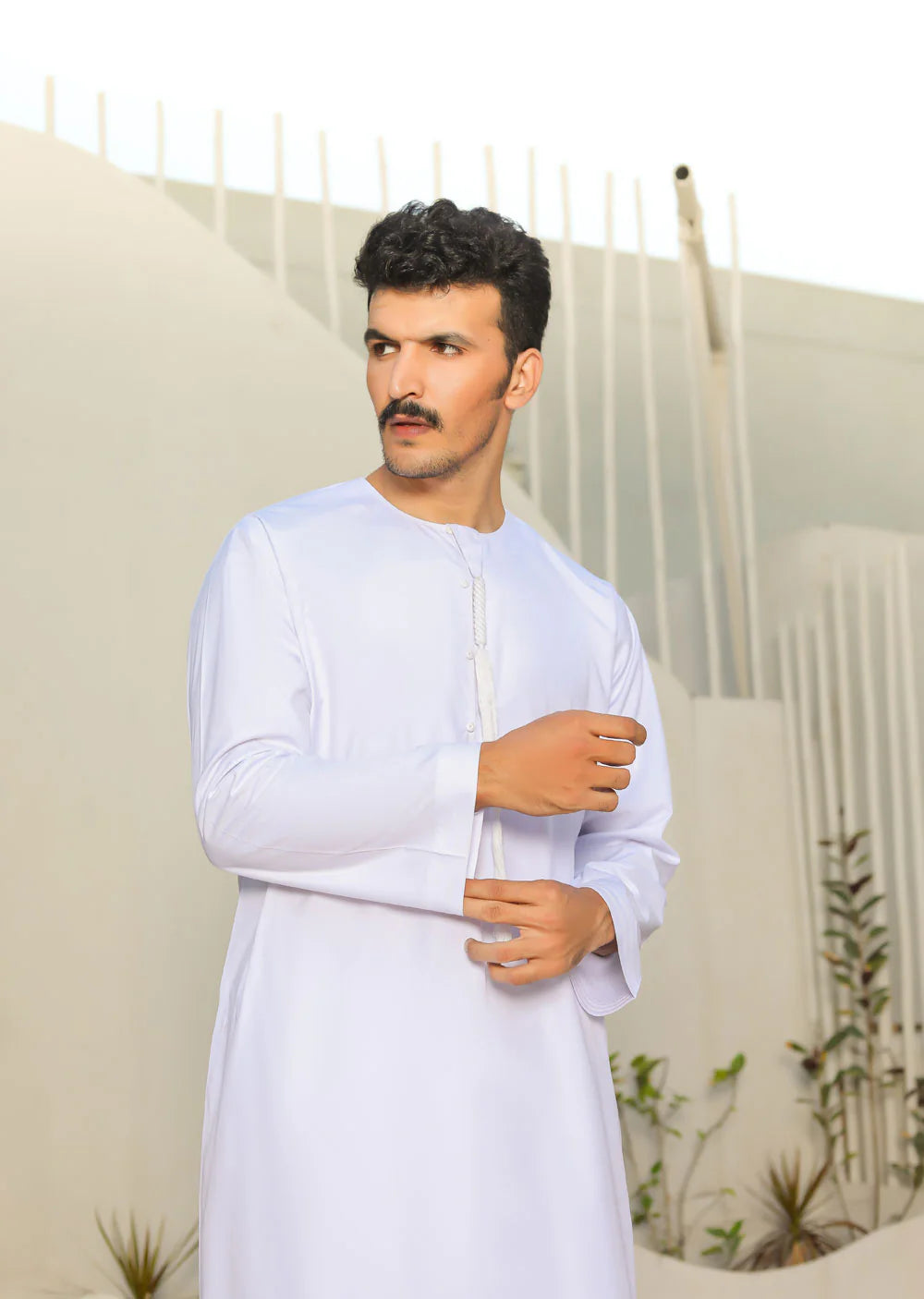 ATM26296 | Mens/Boys Omani Style White Thobe