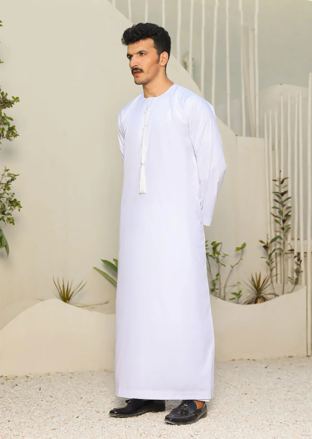 ATM26296 | Mens/Boys Omani Style White Thobe