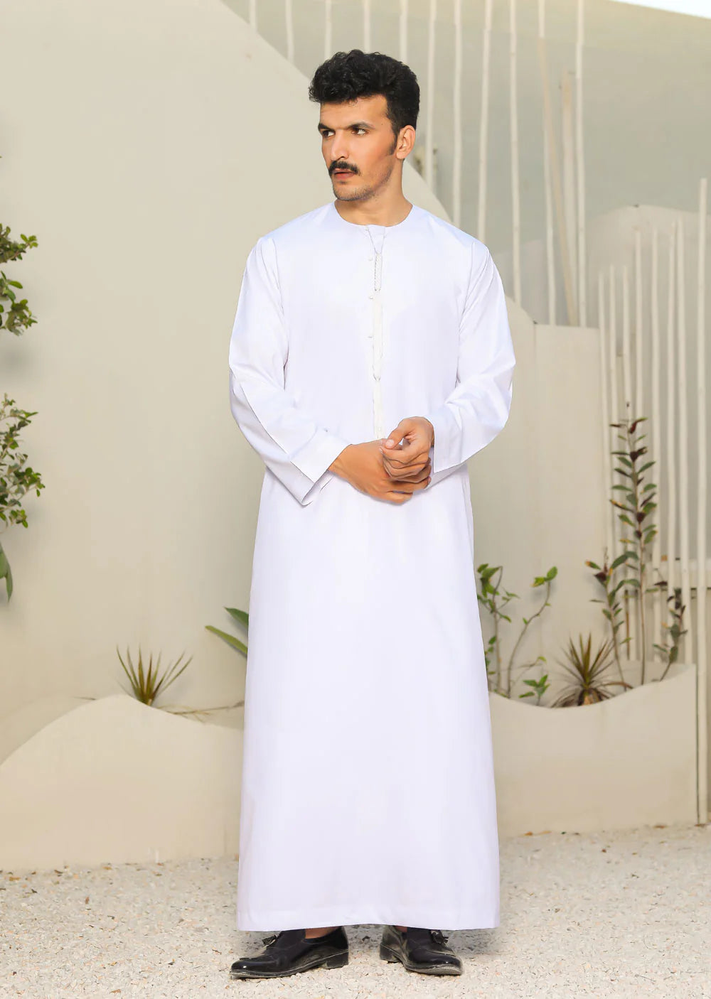 ATM26296 | Mens/Boys Omani Style White Thobe