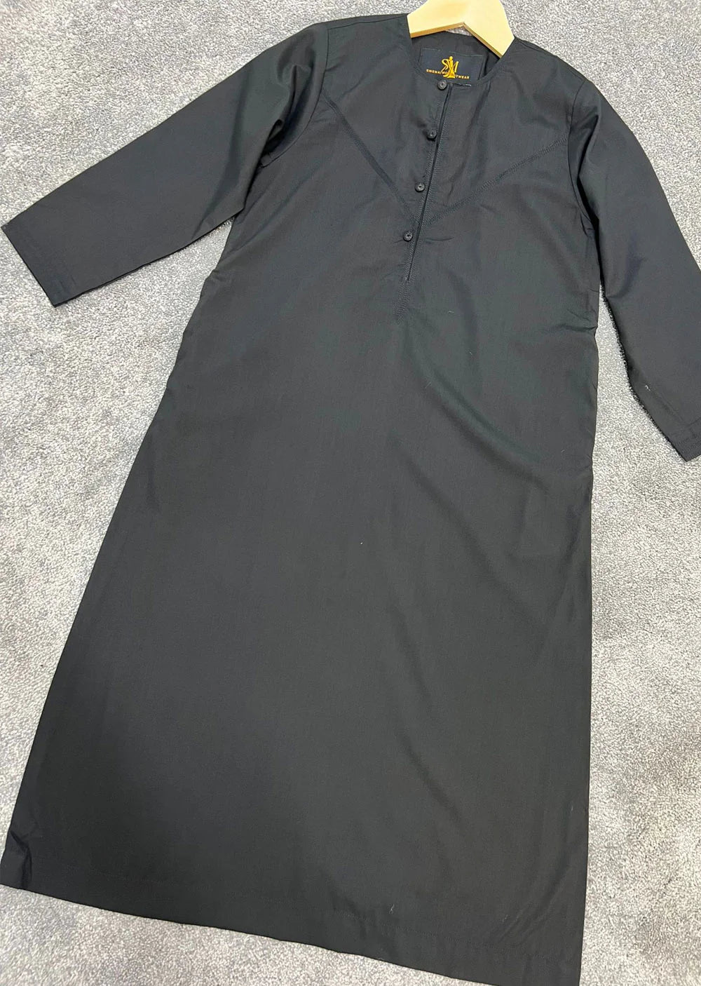 ATM26297 | Mens/Boys Omani Style Black Thobe