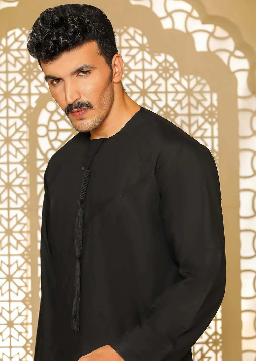 ATM26297 | Mens/Boys Omani Style Black Thobe