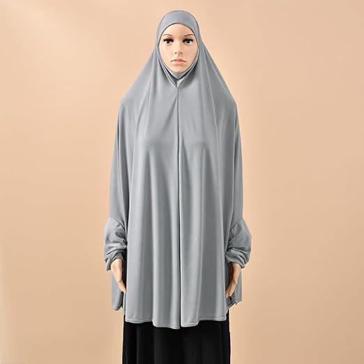 ATM26299 | Instant Muslim Abayas with Sleeve Hijab for Women Long Shawl Full Cover Khimar Prayer Headscarf