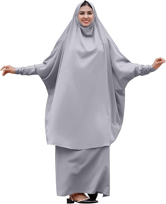 ATM26300 | Abayas for Women Muslim Chiffon Prayer Burqa Dress Burkas for Women Muslim Hijab Dress Full Length Islamic Veil Abaya Set