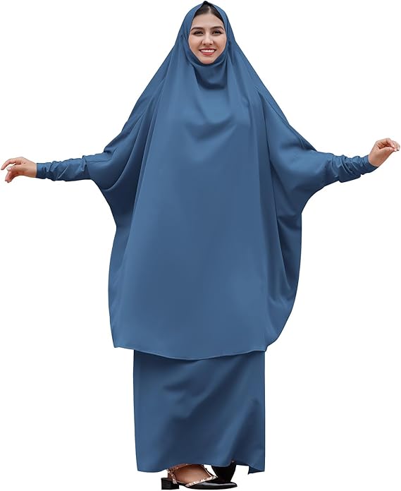 ATM26300 | Abayas for Women Muslim Chiffon Prayer Burqa Dress Burkas for Women Muslim Hijab Dress Full Length Islamic Veil Abaya Set