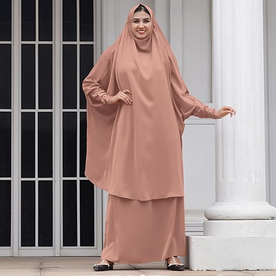 ATM26300 | Abayas for Women Muslim Chiffon Prayer Burqa Dress Burkas for Women Muslim Hijab Dress Full Length Islamic Veil Abaya Set
