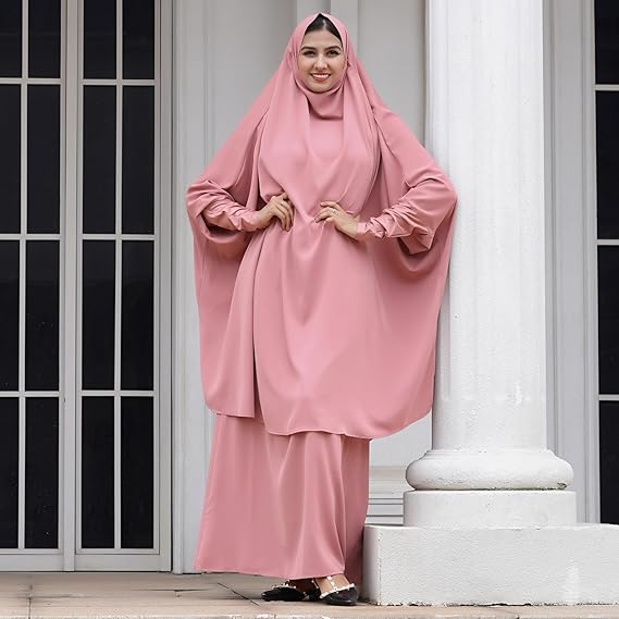 ATM26300 | Abayas for Women Muslim Chiffon Prayer Burqa Dress Burkas for Women Muslim Hijab Dress Full Length Islamic Veil Abaya Set
