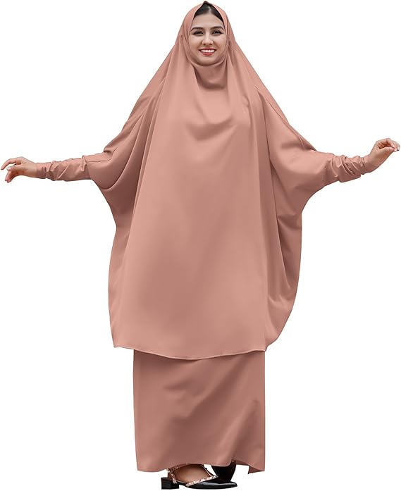 ATM26300 | Abayas for Women Muslim Chiffon Prayer Burqa Dress Burkas for Women Muslim Hijab Dress Full Length Islamic Veil Abaya Set