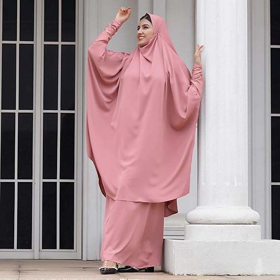 ATM26300 | Abayas for Women Muslim Chiffon Prayer Burqa Dress Burkas for Women Muslim Hijab Dress Full Length Islamic Veil Abaya Set